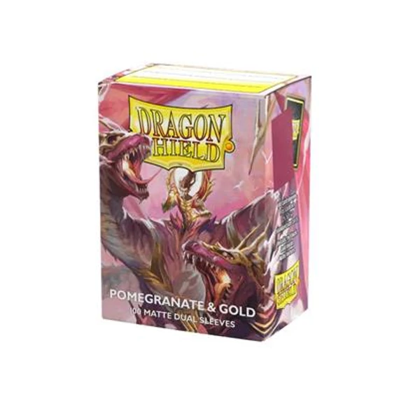 Matte Dual Sleeves Pomegranate & Gold (100 Sleeves)