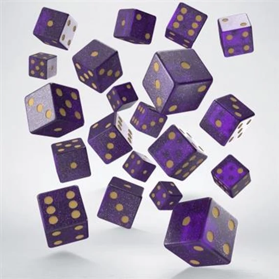 Full Pack of D6s Shimmering Purple & Gold