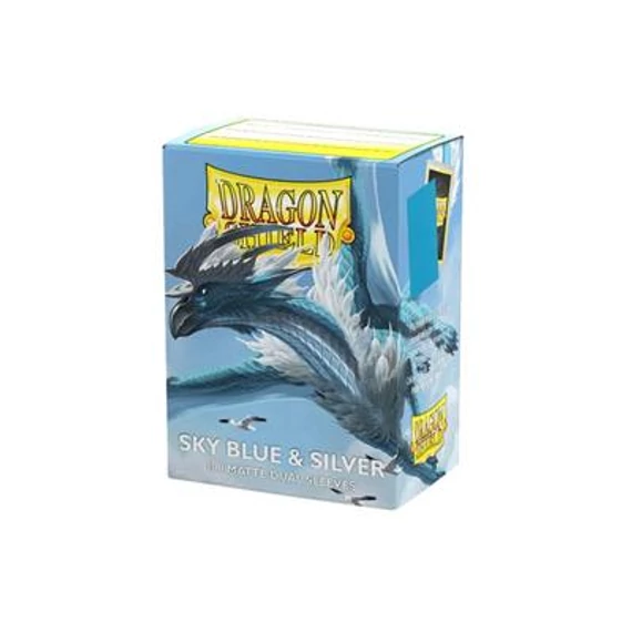 Matte Dual - Sky Blue & Silver (100 Sleeves)